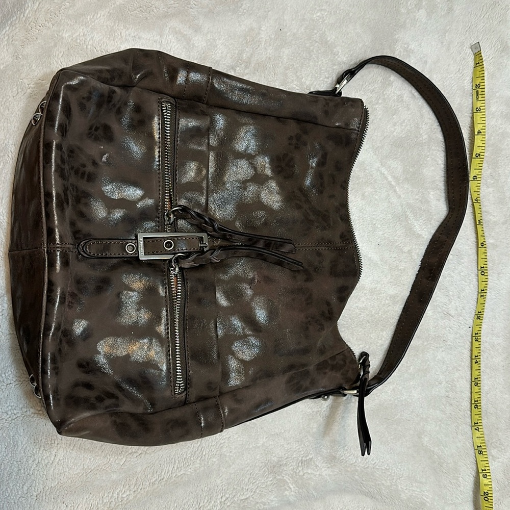 Dark khaki leopard B Makowsky bag